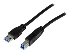 StarTech.com 2m 6 ft Certified SuperSpeed USB 3.0 A to B Cable Cord USB 3 Cable - 1x USB 3.0 A (M), 1x USB 3.0 B (M) - 2 meter, Black (USB3CAB2M) - USB-kabel - USB Type B til USB-type A - 2 m