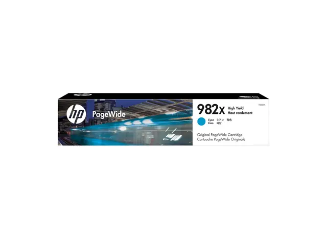 HP 982X - 116 ml Høy ytelse cyan original PageWide blekkpatron for...
