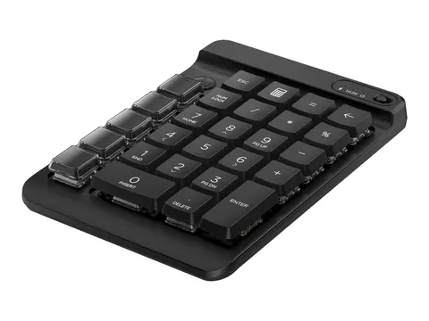 HP 435 - Tastegruppe - 9 programmerbare taster, lav profil tastereise, utskiftbare tastaturkapper med klistremerker tr&#229;dl&#248;s - Bluetooth 5.3 - Engelsk - jakksvart