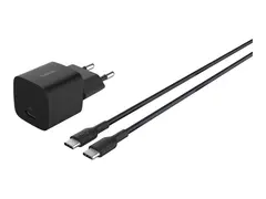 Belkin BoostCharge - Strømadapter PPS-teknologi - 25 watt - PD 3.1/PPS, Fast Charge (USB-C) - på kabel: USB-C - med USB-C-kabel (1m)