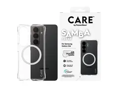 CARE by PanzerGlass Samba - Baksidedeksel for mobiltelefon Qi - termoplast-polyuretan (TPU), magnet - gjennomsiktig, hvit - for Samsung Galaxy S26