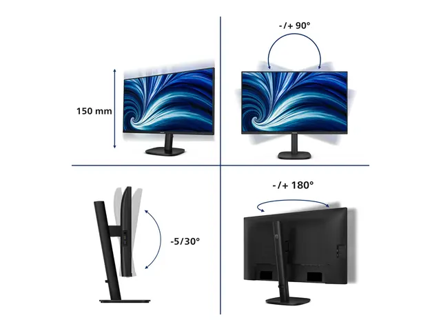 Philips 27B2U3601 - 3000 Series LED-skjerm 27" 2560 x 1440 QHD @ 1...