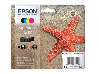 Epson 603 Multipack - 4-pack - svart, gul, cyan, magenta original - blære med RF/lyd-alarm - blekkpatron - for Expression Home XP-2150, 2155, 3150, 3155, 4150, 4155; WorkForce WF-2820, 2840, 2845, 2870