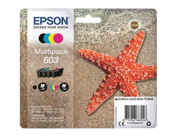 Epson 603 Multipack - 4-pack - svart, gul, cyan, magenta - origina...