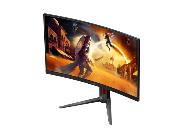AOC Gaming CQ27G4Z2 - LED-skjerm - gaming kurvet - 27" - 2560 x 1440 QHD @ 260 Hz - Fast VA - 350 cd/m² - 3000:1 - DisplayHDR 400 - 0.3 ms - 2xHDMI, DisplayPort - svart, rød 