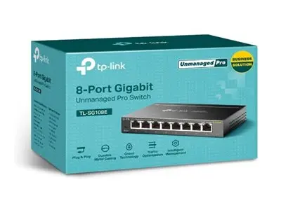TP-Link JetStream TL-SG108E Easy Smart Switch - Styrt 8 x 10/100/1...