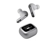 JBL LIVE Beam 3 - True wireless-hodetelefoner med mikrofon i øret - Bluetooth - aktiv støydemping - sølv
