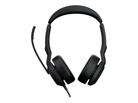 Jabra Evolve2 50 MS Stereo - Hodesett on-ear - Bluetooth - kablet - aktiv st&#248;ydemping - USB-A - svart - Zoom Certified, Certified for Microsoft Teams, Cisco Webex Certified, Alcatel-Lucent Certified, Unify Certified, Google Meet Certified, Amazon Chime Certified