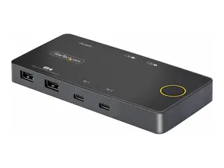 Startech 2-Port USB-C KVM Switch, Single-4K 60Hz HDMI Monitor, Dual-100W Power Delivery Pass-through Ports, Bus Powered, USB Type-C/USB4/Thunderbolt 3/4 Compatible Small Form Factor (C2-H46-UC2-PD-KVM) - KVM-svitsj - 2 porter