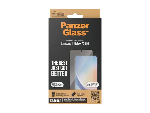 PanzerGlass - Skjermbeskyttelse for mobiltelefon ultravid passform...