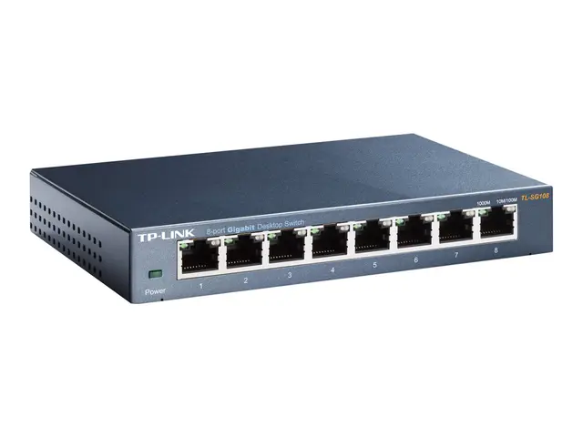 TP-Link TL-SG108 8-port Metal Gigabit Switch - Switch - ikke-styrt...