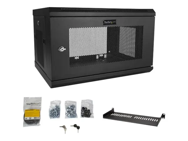 Startech 2 Post 6U 19" Wall Mount Network Cabinet, 15" Deep Lockin...