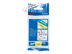 Brother TZe-MPPH31 - Svart på rosa hjerter Rull (1,2 cm x 4 m) 1 kassett(er) laminert teip - for Brother PT-H110; P-Touch PT-H105, H110; P-Touch Cube PT-P300; P-Touch Embellish PT-D215
