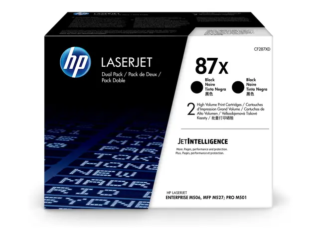 HP 87X - 2-pack Høy ytelse svart original LaserJet tonerpatron (CF...