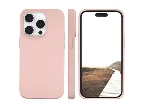 dbramante1928 Monaco - Baksidedeksel for mobiltelefon MagSafe-samsvar - plastikk, silikon - rosa sand - for Apple iPhone 15 Pro Max