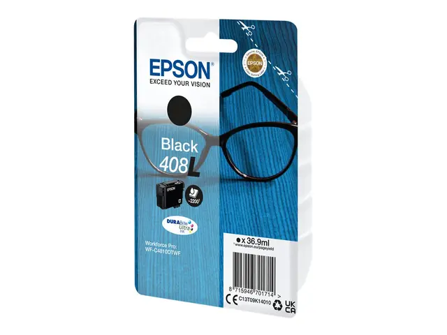 Epson 408L - 36.9 ml Extra High Capacity svart original blister bl...