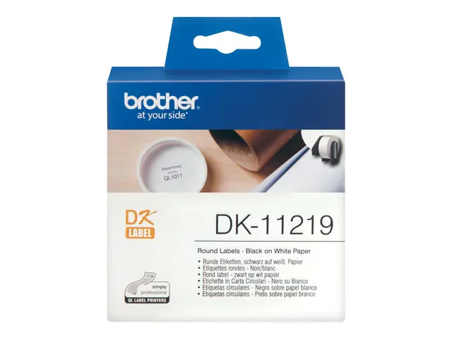 Brother DK-11219 - Svart på hvitt Rull (1,2 cm) 1200 stk (1 rull(e...