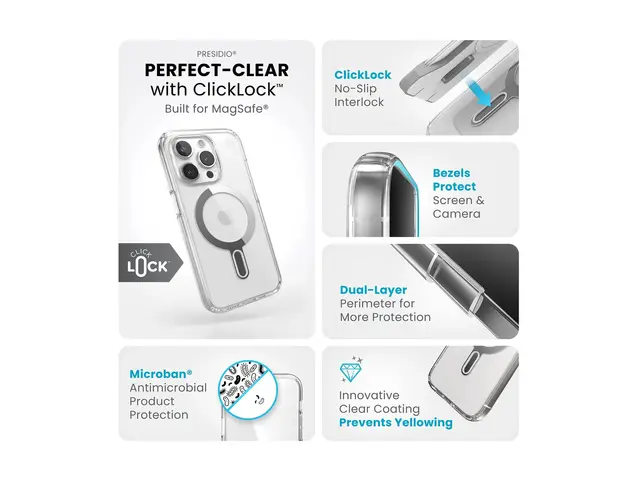 Speck Presidio Perfect-Clear - Baksidedeksel for mobiltelefon med ...