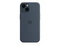 Apple - Baksidedeksel for mobiltelefon - MagSafe-samsvar silikon - stormbl&#229; - for iPhone 14