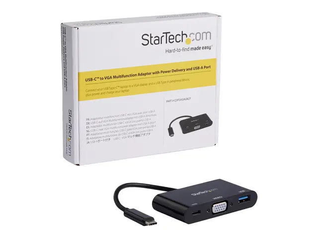 StarTech.com USB-C VGA Multiport Adapter - USB-A Port - with Power...