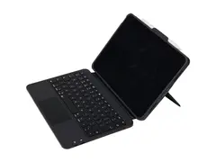 Deqster Prime - Tastatur og folioveske (keyboard) med styrepute - USB-C - QWERTZ - Tysk - svart tastatur, svart boks