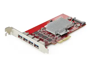 Startech - USB-adapter - PCIe 3.0 x4 lav profil USB 3.2 Gen 2 x 4 - rød - TAA-samsvar