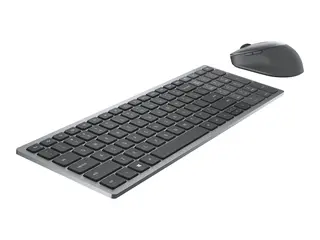 Dell Pro Plus Compact Keyboard and Mouse KM7120W - Tastatur- og mussett - trådløs - Bluetooth, 2.4 GHz - QWERTY - US International - titangrå - med 3 years NBD Advance Exchange