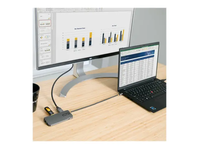 StarTech.com USB C Multiport Adapter, 4K 60Hz HDMI Video, 3-Port 5...