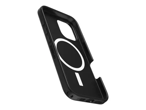 OtterBox Symmetry Series - Baksidedeksel for mobiltelefon MagSafe-samsvar - polykarbonatlag, termoplastisk elastomer (TPE) - svart - for Apple iPhone 16