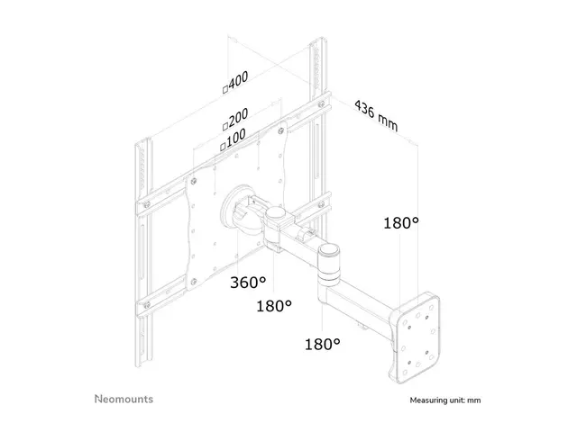 Neomounts FPMA-W960 - Brakett full bevegelse for LCD-skjerm svart ...