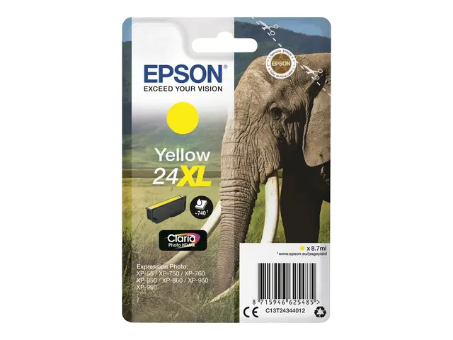 Epson 24XL - 8.7 ml - XL - gul - original - blekkpatron - for Expr...