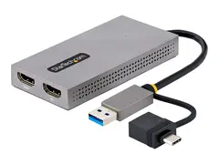 STARTECH.COM USB to Dual HDMI Adapter USB A/C to 2x HDMI Displays 1x 4K 30Hz