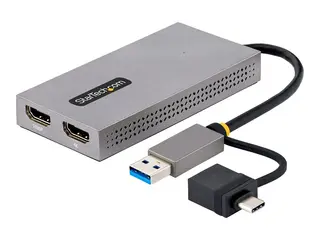 STARTECH.COM USB to Dual HDMI Adapter USB A/C to 2x HDMI Displays 1x 4K 30Hz