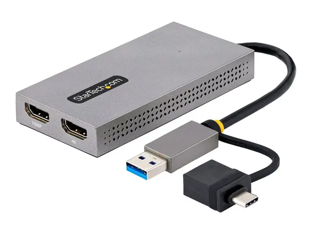 StarTech.com USB to Dual HDMI Adapter, A/C 2x Monitors (1x 4K 30Hz...