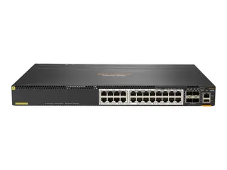HPE Aruba 6300M - Switch - L3 - Styrt - 24 x 1/2.5/5/10GBase-T + 4 x 1 Gigabit / 10 Gigabit / 25 Gigabit / 50 Gigabit SFP56 (opplink / stabling) front og side til bakside - rackmonterbar - PoE+ (1440 W)