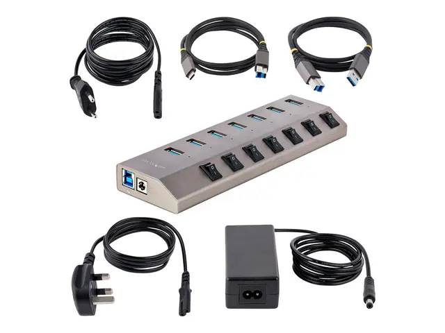 StarTech.com 7-Port Self-Powered USB-C Hub with Individual On/Off ...
