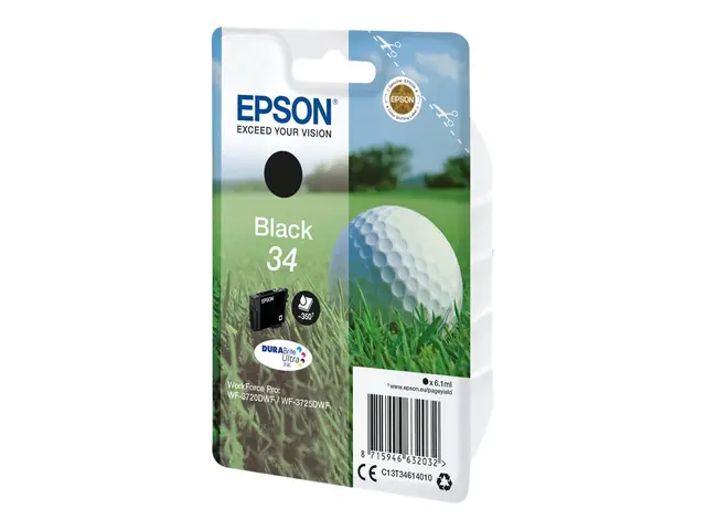 Epson 34 - 6.1 ml - svart - original - blekkpatron - for WorkForce...