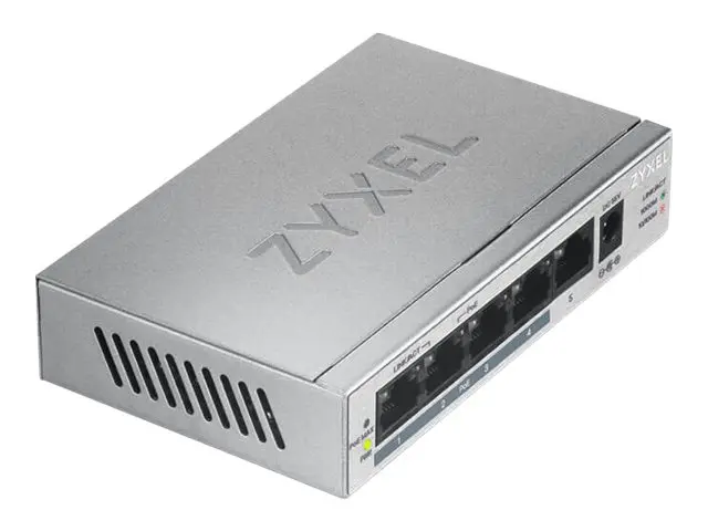 Zyxel GS1005HP - Switch ikke-styrt 4 x 10/100/1000 (PoE+) + 1 vegg...