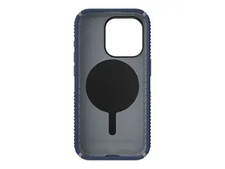 Speck Presidio 2 Grip - Baksidedeksel for mobiltelefon med klikkl&#229;s - MagSafe-samsvar - plastikk - kystbl&#229;, st&#248;vete gr&#229; - for Apple iPhone 15 Pro
