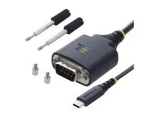 StarTech - USB-C / serial cable - USB-C (hann) til DB-9 (hann) skrubar USB 2.0 / USB 1.1 - 2 m - COM retention, formstøpt, robust, støtter RS-232 seriell grensesnitt - svart