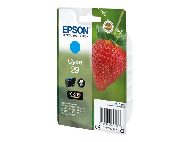 Epson 29 - 3.2 ml - cyan - original - blære med RF/lyd-alarm - ble...