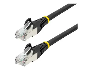 StarTech.com 1m CAT6a Ethernet Cable - Black Low Smoke Zero Halogen (LSZH) - 10GbE 500MHz 100W PoE++ Snagless RJ-45 w/Strain Reliefs S/FTP Network Patch Cord - koblingskabel - 1 m - svart