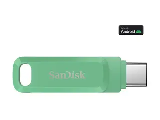 SanDisk Ultra Dual Drive Go - USB-flashstasjon 64 GB - USB 3.2 Gen 1 / USB-C - absintgrønn