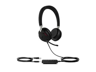 Yealink UH38 Dual - Hodesett - on-ear Bluetooth - tr&#229;dl&#248;s, kablet - USB-A - svart - UC-sertifisert - for Yealink UVC40, UVC50, UVC80