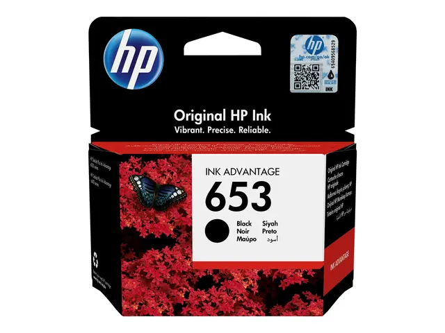 HP 653 - 6 ml - svart - original - Ink Advantage - blekkpatron - f...