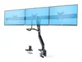 Startech Crossbar Triple Monitor Desk Mount, VESA 75x75/100x100 Monteringssett - justerbar arm - for 3 LCD-skjermer - trippel skjermfeste - plastikk, aluminium, stål - svart - skjermstørrelse: 17"-27" - skrivebordsmonterbar