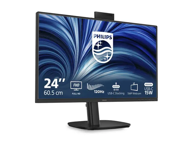 Philips 24B2U3301H - LED-skjerm 1920 x 1080 Full HD (1080p) @ 120 Hz - IPS - 1500:1 - HDMI, DisplayPort, USB-C - høyttalere - svart 