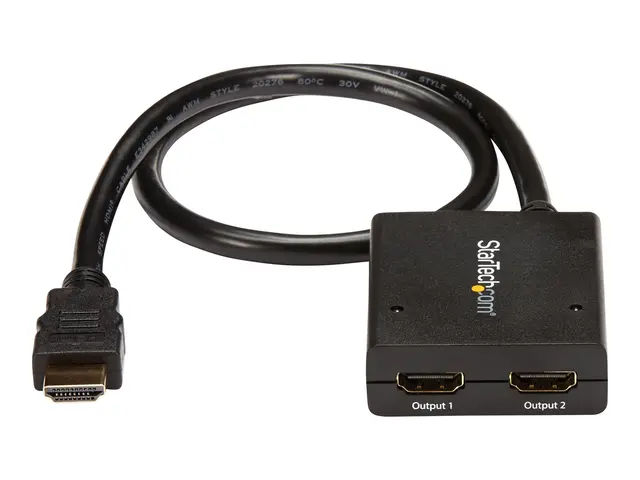 StarTech.com HDMI Cable Splitter - 2 Port 4K 30Hz Powered Audio / ...