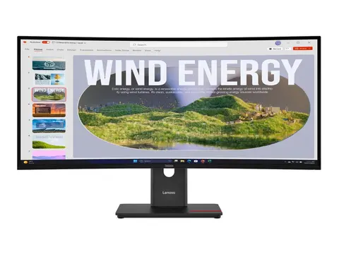 Lenovo ThinkVision T34WD-40 - LED-skjerm kurvet - 34&quot; - 3440 x 1440 UWQHD @ 120 Hz - VA - 300 cd/m&#178; - 3000:1 - HDR10 - 4 ms - HDMI, DisplayPort, USB-C - eklipsesvart