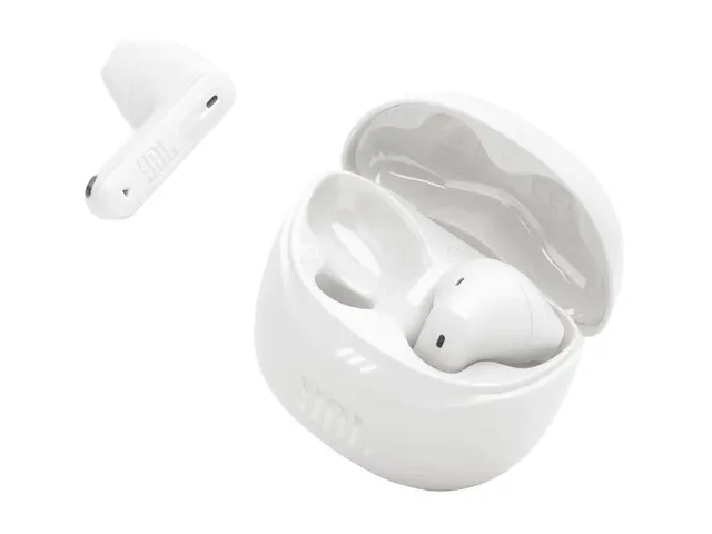 JBL TUNE Flex 2 - True wireless-hodetelefoner med mikrofon i øret - Bluetooth - aktiv støydemping - hvit 